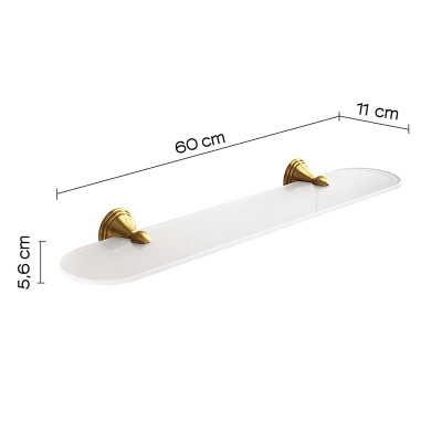 MENSOLA IN VETRO SATINATO ROMANCE DA 60 CM