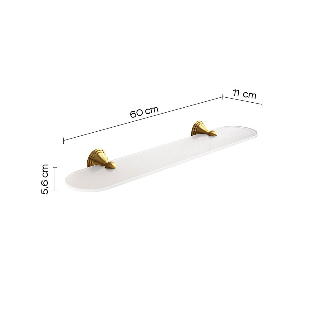 MENSOLA IN VETRO SATINATO ROMANCE DA 60 CM