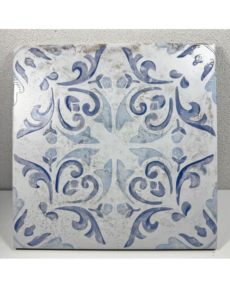 PAVIMENTO DECORO BLU STILE VIETRI CM 23,5 X 23,5