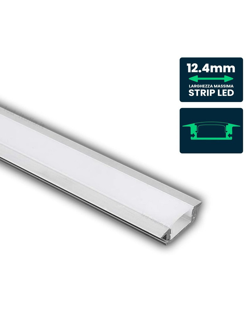 PROFILO ALLUMINIO PER STRIP LED 2MT VTAC