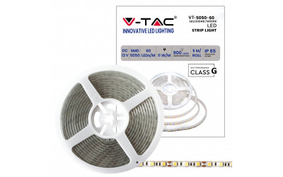 STRIP LED 5050SMD 12V IP65 11W 5MT 6500K VTAC