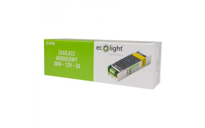 TRASFORMATORE PER LED 12V 36W - 240V 3A IP20 - ECOLIGHT