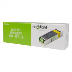 TRASFORMATORE PER LED 12V 36W - 240V 3A IP20 - ECOLIGHT