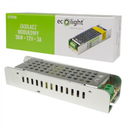 TRASFORMATORE PER LED 12V 36W - 240V 3A IP20 - ECOLIGHT