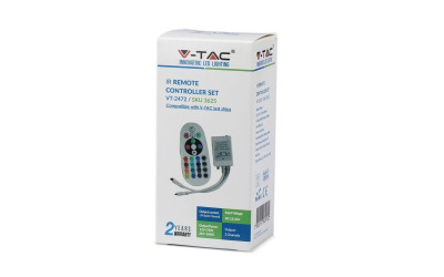 CONTROLLER PER LED RGB 12/24V C/TELECOMANDO - VTAC 12V -72W 24V-144W