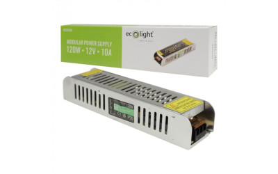 TRASFORMATORE  PER LED 12V 120W - 240V 10A IP20 - ECOLIGHT