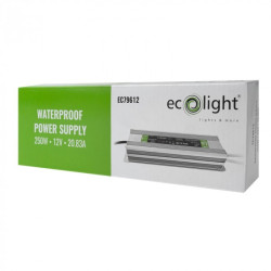 TRASFORMATORE X LED 12V 250W - 240V 20,83A IP67- ECOLIGHT