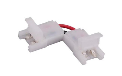 CONNETTORE CURVO 2PIN ALIMAZIONE 12V STRIP LED SMD50 KIT DA 2 PEZZI