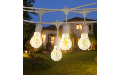 CATENA 15 METRI BIANCA CON 15 PORTALAMPADE E27