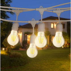 CATENA 15 METRI BIANCA CON 15 PORTALAMPADE E27