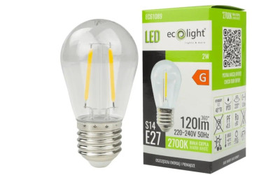 LAMPADINA LED FILAMENTO S14 2W 2700K 120LM