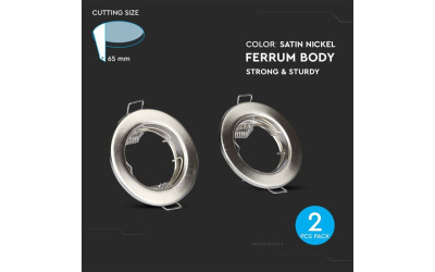 PORTAFARETTO 2 PZ  NIKEL SATINATO TONDO D.80XH.30