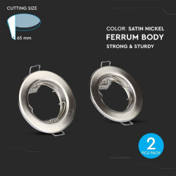 PORTAFARETTO 2 PZ  NIKEL SATINATO TONDO D.80XH.30