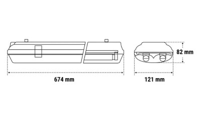 PLAFONIERA STAGNA 2 X T8 LED 60cm IP65 BEGHELLI