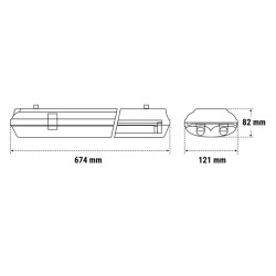 PLAFONIERA STAGNA 2 X T8 LED 60cm IP65 BEGHELLI